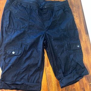 Style & Co Black Cargo Shorts Lightweight Knee-Length